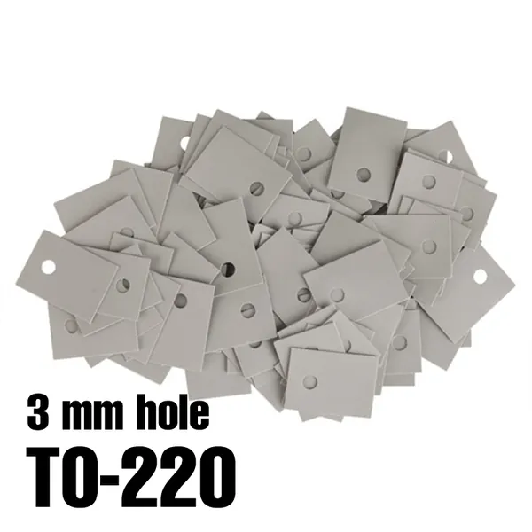 TO-220 Fibreglass Reinforced Thermal Pad — 15×20 mm, 3 mm hole