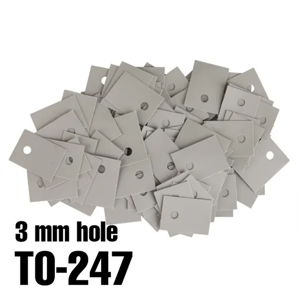 TO-247 Fibreglass Reinforced Thermal Pad — 17×22 mm, 3 mm hole