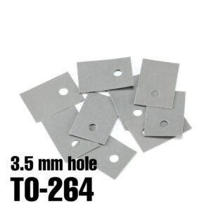 Silicone thermal pad with 3 mm hole for TO-264 power semiconductor, MOSFET and transistor heat sink insulation
