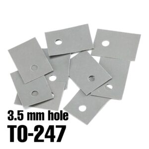Silicone thermal pad with 3 mm mounting hole for TO-247 / TO247 power devices, IGBT and MOSFET thermal insulation