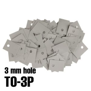 Fiberglass reinforced silicone thermal pad with 3 mm hole for TO-3P power semiconductor heat sink insulation