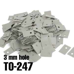 Silicone thermal pad sheet with 3 mm hole for TO-247, TO247 power devices, MOSFETs and IGBTs, fiberglass reinforced insulation